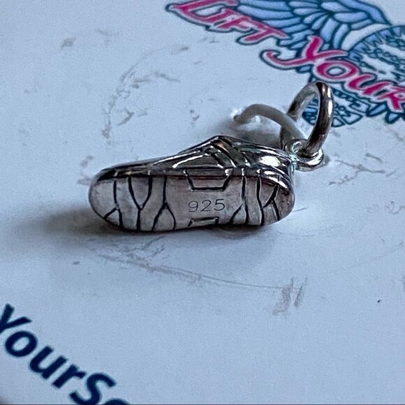 Sterling Silver 925 Stamped Running Shoe Charm - Picture 5 of 6